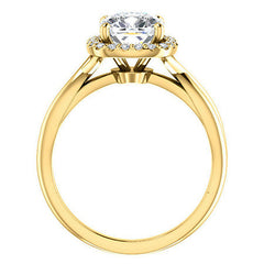 Cushion Moissanite Infinity Halo Cathedral Engagement Ring