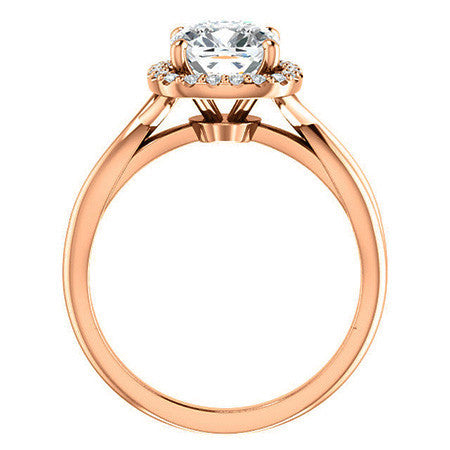 Cushion Moissanite Infinity Halo Cathedral Engagement Ring
