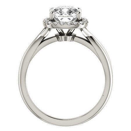 Cushion Moissanite Infinity Halo Cathedral Engagement Ring
