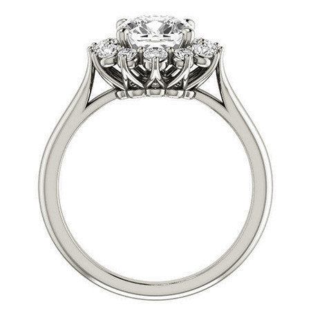 Cushion Moissanite Snowflake Halo Ring