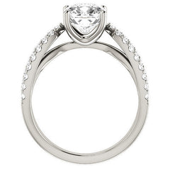 Cushion Moissanite Infinity Style Engagement Ring