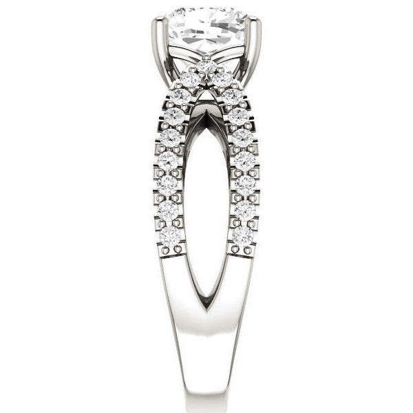 Cushion Moissanite Infinity Style Engagement Ring