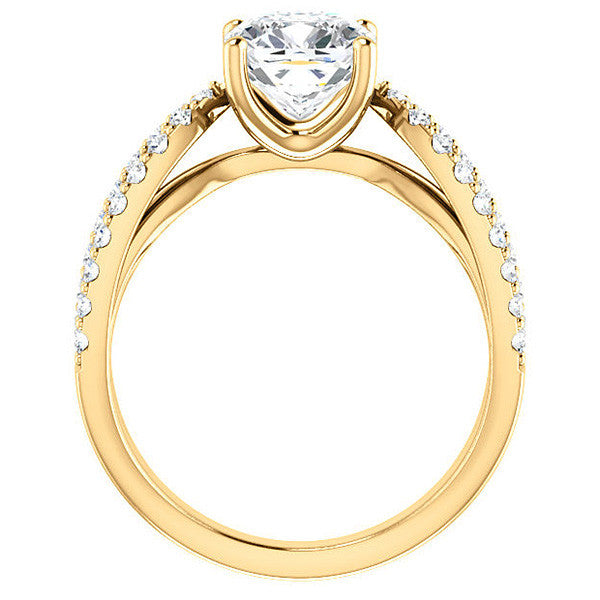 Cushion Moissanite Infinity Style Engagement Ring
