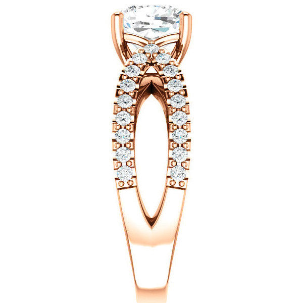 Cushion Moissanite Infinity Style Engagement Ring