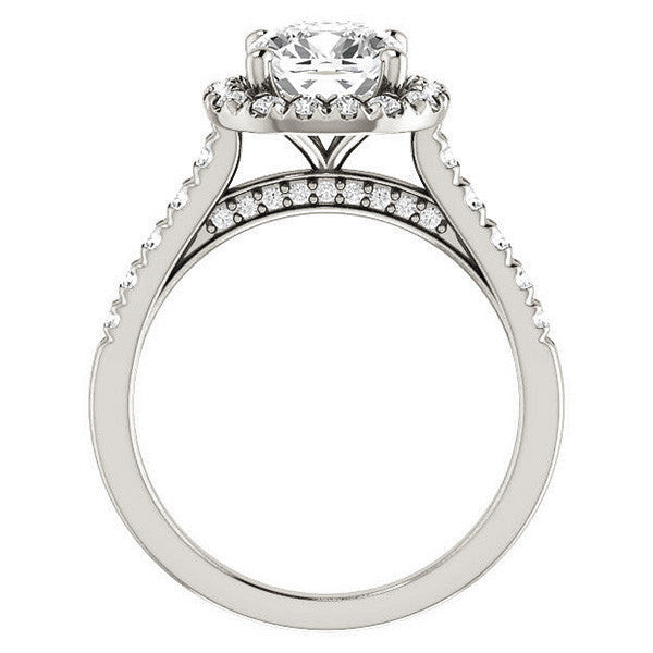 Cushion Halo Cathedral Engagement Ring