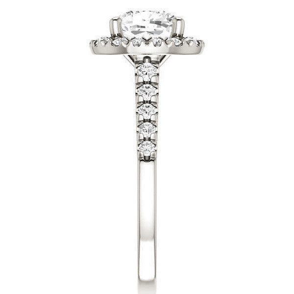 Cushion Halo Cathedral Engagement Ring