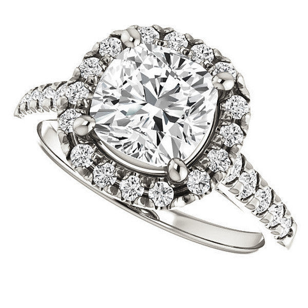 Cushion Halo Cathedral Engagement Ring