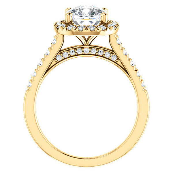 Cushion Halo Cathedral Engagement Ring