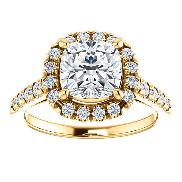 Cushion Halo Cathedral Engagement Ring