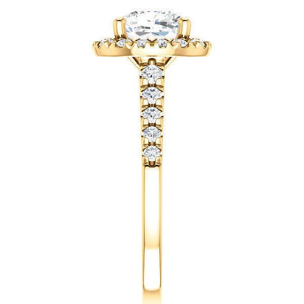 Cushion Halo Cathedral Engagement Ring