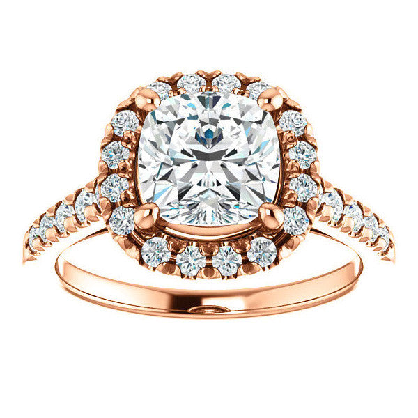 Cushion Halo Cathedral Engagement Ring
