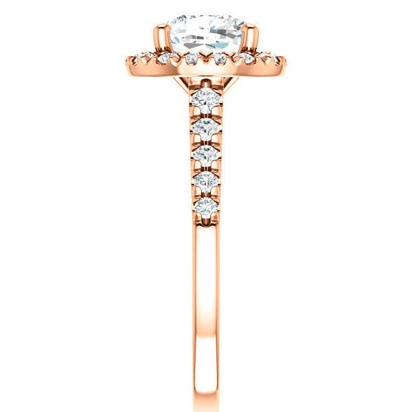 Cushion Halo Cathedral Engagement Ring