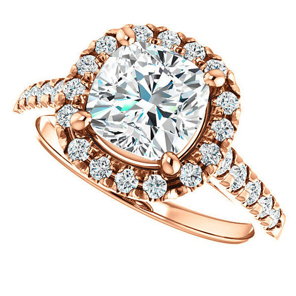 Cushion Halo Cathedral Engagement Ring