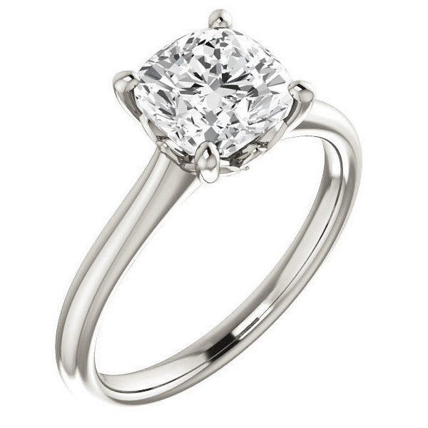 Cushion Moissanite Solitaire Ring
