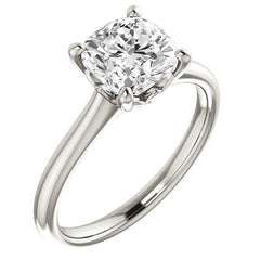 Cushion Moissanite Solitaire Ring