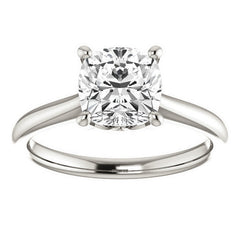 Cushion Moissanite Solitaire Ring