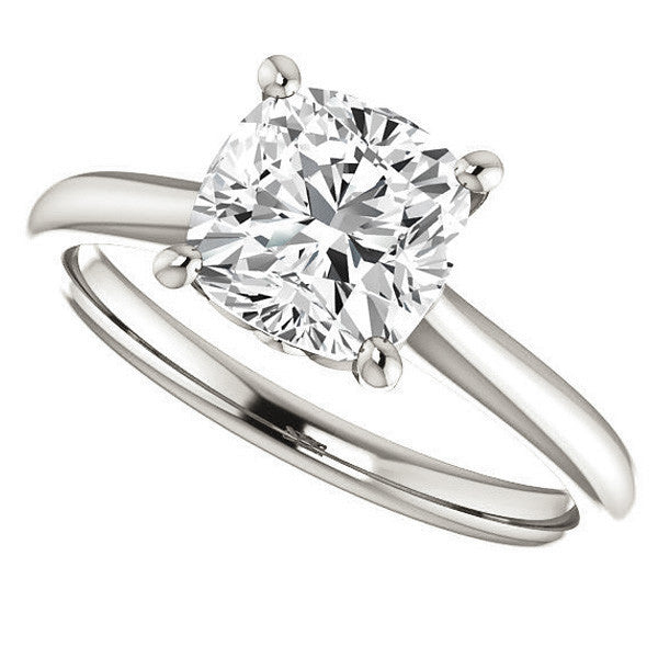 Cushion Moissanite Solitaire Ring