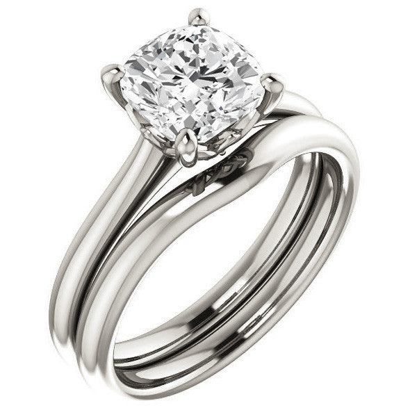 Cushion Moissanite Solitaire Ring
