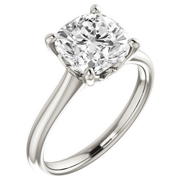 Cushion Moissanite Solitaire Ring