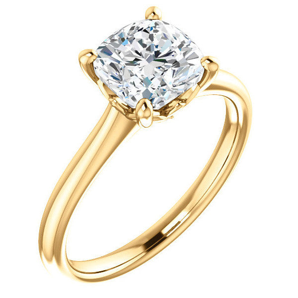 Cushion Moissanite Solitaire Ring