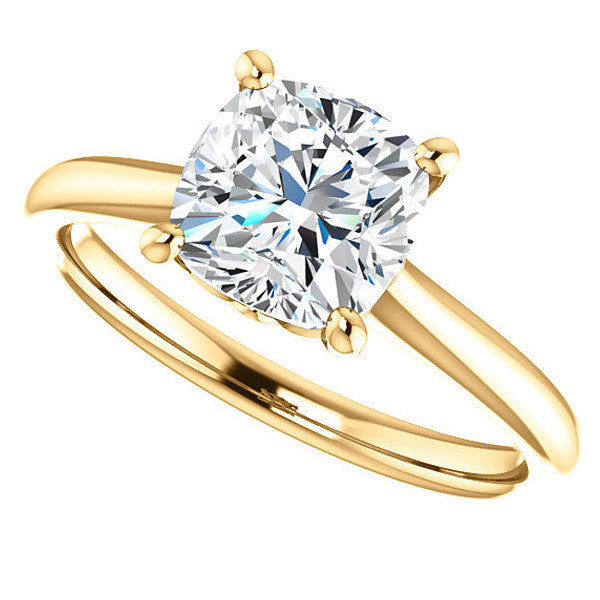 Cushion Moissanite Solitaire Ring