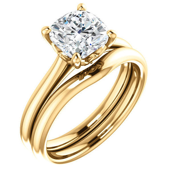 Cushion Moissanite Solitaire Ring