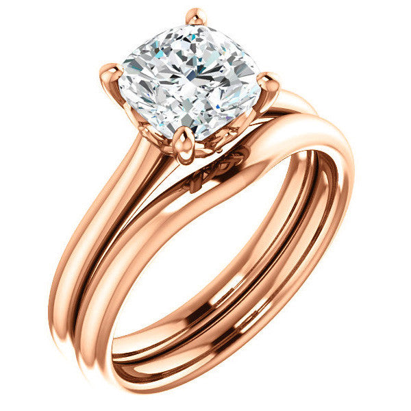 Cushion Moissanite Solitaire Ring