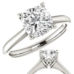 Cushion Moissanite Solitaire Ring