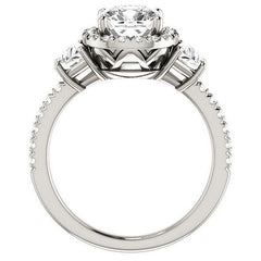 Cushion Three Stone style Engagement Ring