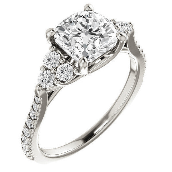 Cushion Moissanite Engagement Ring