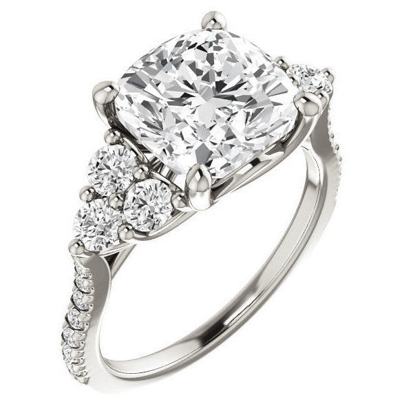 Cushion Moissanite Engagement Ring