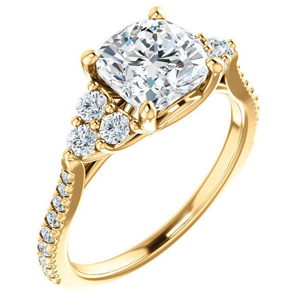 Cushion Moissanite Engagement Ring