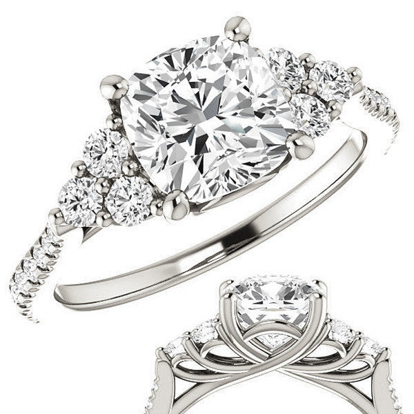 Cushion Moissanite Engagement Ring