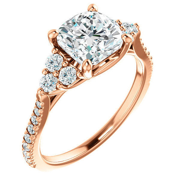 Cushion Moissanite Engagement Ring
