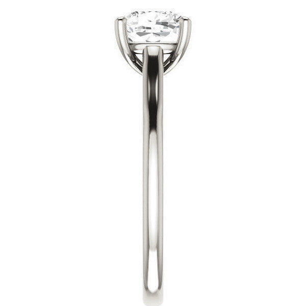 Cushion Solitaire Engagement Ring with Bow Accent