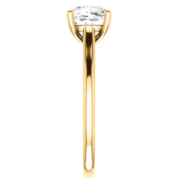 Cushion Solitaire Engagement Ring with Bow Accent