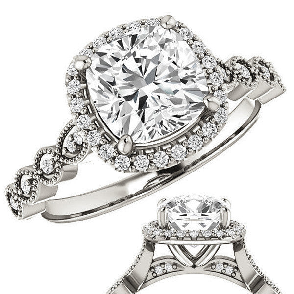 Cushion Cathedral Engagement Ring