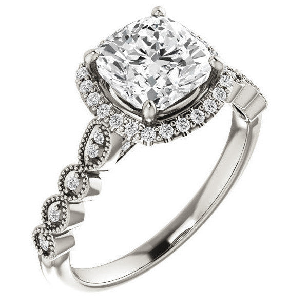 Cushion Cathedral Engagement Ring