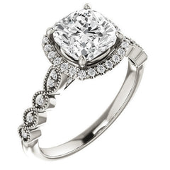 Cushion Cathedral Engagement Ring