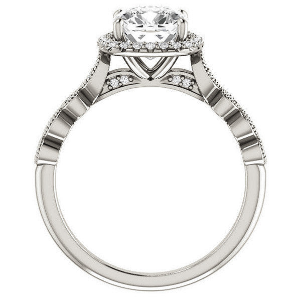 Cushion Cathedral Engagement Ring