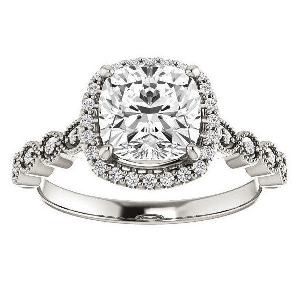 Cushion Cathedral Engagement Ring