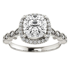 Cushion Cathedral Engagement Ring