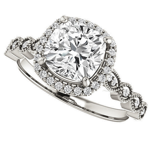 Cushion Cathedral Engagement Ring