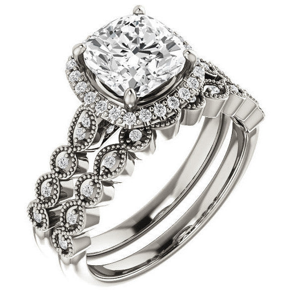 Cushion Cathedral Engagement Ring