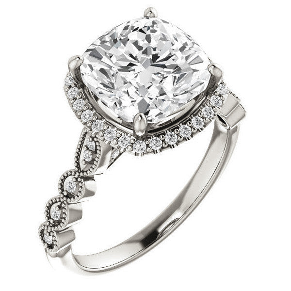 Cushion Cathedral Engagement Ring