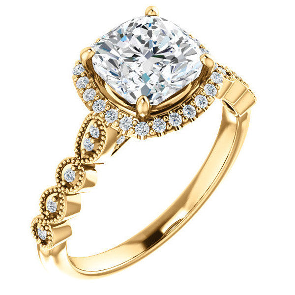 Cushion Cathedral Engagement Ring