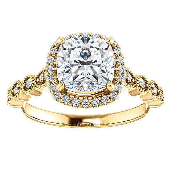 Cushion Cathedral Engagement Ring