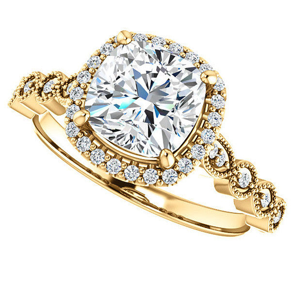 Cushion Cathedral Engagement Ring