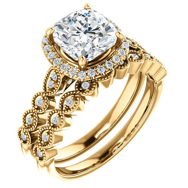 Cushion Cathedral Engagement Ring