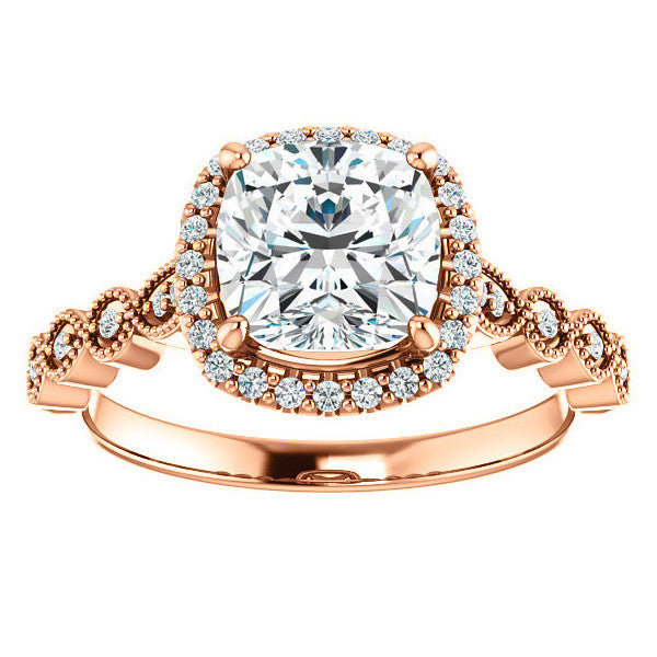 Cushion Cathedral Engagement Ring